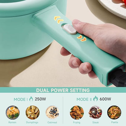 Dezin Electric Cooker, 2L Non-Stick Sauté Pan, Rapid Noodles Mini Pot