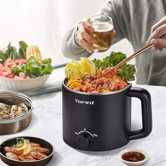 Topwit Hot Pot Electric, Electric Pot, 1.6L Ramen Cooker, Shabu-Shabu, Soup and