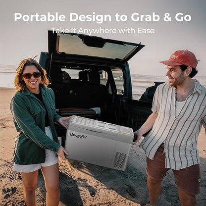 BougeRV 12 Volt Refrigerator, CRPRO 21 Quart 12V Car Fridge, Portable Freezer