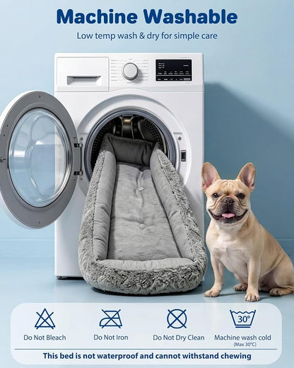 Cooling Dog Bed for Small Medium Dogs - Reversible Design (Ice‑Silk Cooling Layer | Sherpa Fleece Layer), Washable Cooling Mat for Dogs, Cats, Crates 24" × 15"