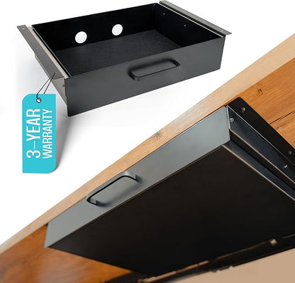 Storage Drawer - Carbon Steel Underdesk Drawer Slide Out, 17.7 x 12 x 4 in