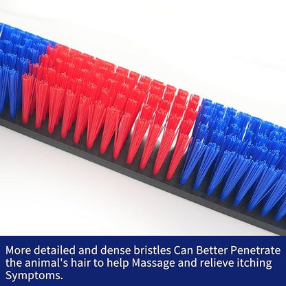 Livestock Scratch Brush With 16 Screws，Animal Back Scratching Brush for Cow,Cattle,Sheep, Horses,Pigs，Massage Grooming Tool (Blue, 4pcs)