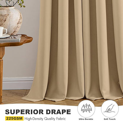 MIULEE Taupe Brown Blackout Curtains
