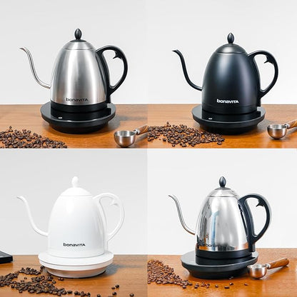 Bonavita Cosmopolitan 1.0L Gooseneck Electric Kettle, Stainless Steel Water