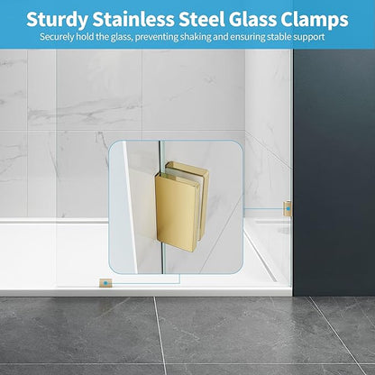 Shower Glass Panel, Frameless Walk in Shower Door