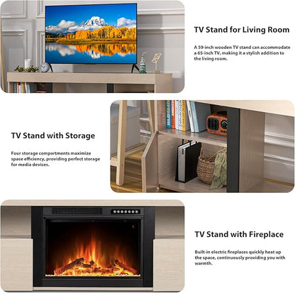 59" Electric Fireplace TV Stand