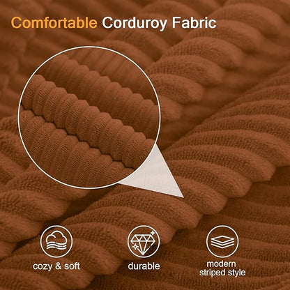 COMAX Convertible Sofa Bed Queen, Corduroy Folding Floor Couch Pull Out Couch Bed Futon Sleeper with Pillows, Fold Out Boneless Sofa Comfy Lounge Mattress Loveseat for Living Room Bedroom, Orange