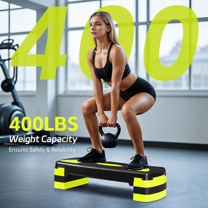 ZENY 31’’ Aerobic Step Platform, Adjustable Exercise Workout Stepper with Stable Risers, Stand Up Steppers for Exercise at Home, Fitness Equipment for Home Gym