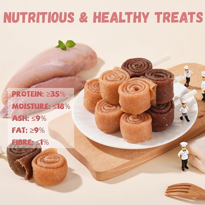Triple Flavor Dog Treats Chicken Duck Rawhide Lollipops, Long Lasting Rawhide Sticks Dog Chews in Fun Shape, High Protein Healthy Chewy Training Snacks for Medium Large Dogs, 4 Counts, 10.6 oz