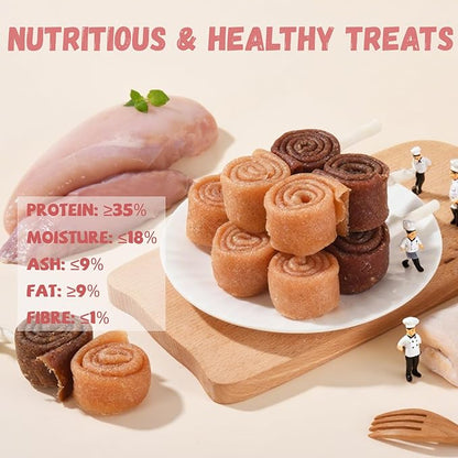 Triple Flavor Dog Treats Chicken Duck Rawhide Lollipops, Long Lasting Rawhide Sticks Dog Chews in Fun Shape, High Protein Healthy Chewy Training Snacks for Medium Large Dogs, 4 Counts, 10.6 oz