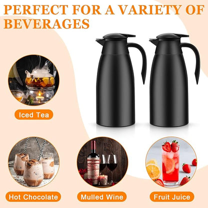 Norme 2 Pcs Thermal Coffee Carafe Insulated Stainless Steel Coffee Carafe