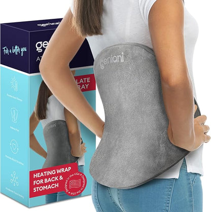 GENIANI Electric Heating Pad for Back Pain & Cramps Relief, Adjustable Strap