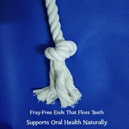 35" Dog Tug Toy – Strong 5-Knot White Cotton Rope for Active Chewers, Washable & Safe, Great for Indoor & Outdoor Play, Dental Cleaning, Medium & Large Dogs (22–88 lbs)
