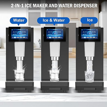 Nugget Ice Maker Countertop, 60 LBS/Day, 5LBS Ice Bin, Water Dispenser