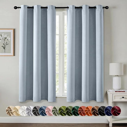 MIULEE Light Blue Blackout Curtains