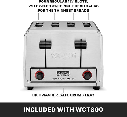 Waring Commercial WCT800 4-Slice Heavy Duty Commercial Pop-Up Toaster,