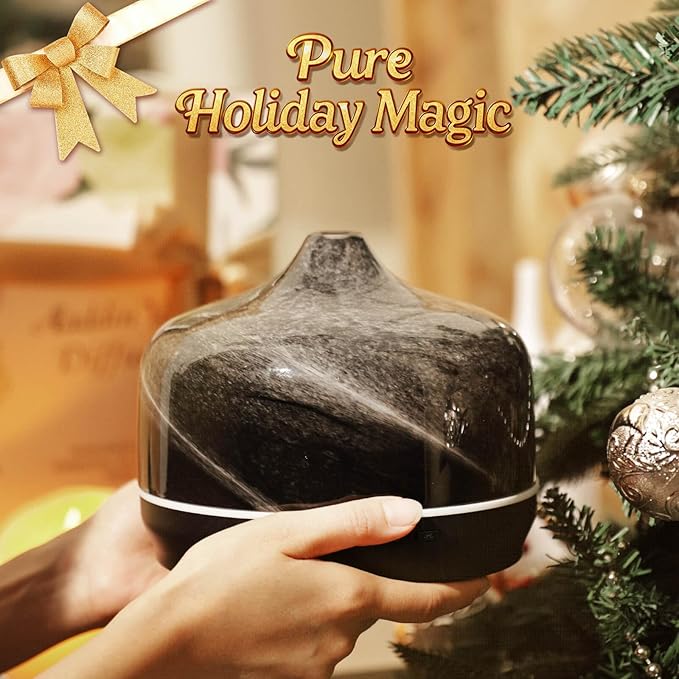 Porseme 500ml Glass Essential Oil Diffuser Aromatherapy Ultrasonic Cool Mist