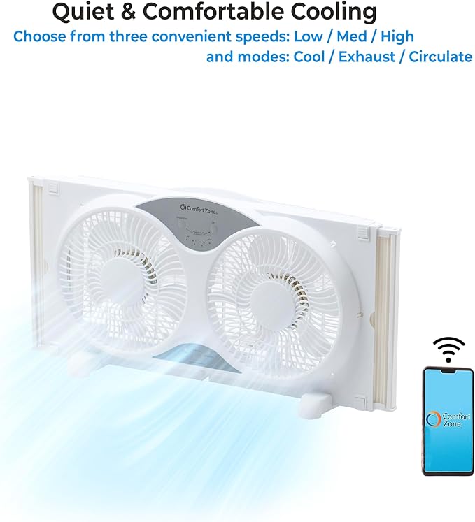 Comfort Zone 9-Inch Window Fan