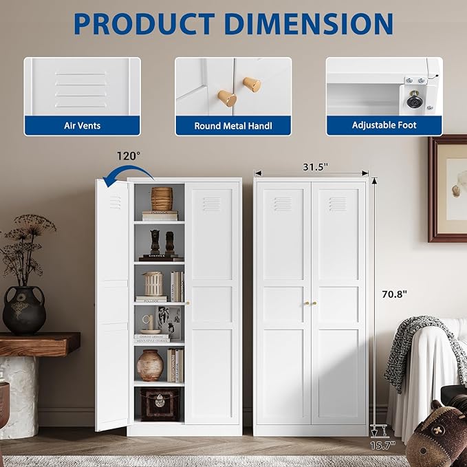 Metal Storage Cabinet-71” Tall Steel File Cabinets