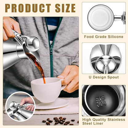 Uiifan 2 Pcs 68 oz Thermal Coffee Carafe Insulated Stainless Steel Coffee Carafe