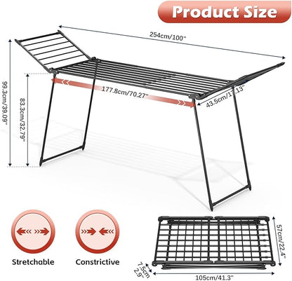 APEXCHASER Clothes Drying Rack Foldable, Large Drying Rack Clothing Retractable