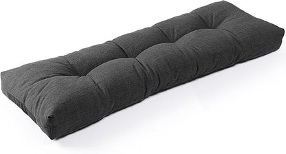 SUNROX LokGrip Non Slip Tufted Memory Foam Bench Cushion, FadeShield Water Resistant Durable Thicken Outdoor/Indoor Bench Seat Pads 59x16x4 inch, Midnight