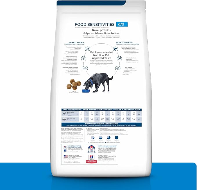 Hill's Prescription Diet d/d Skin/Food Sensitivities Potato & Salmon Formula Dry Dog Food, Veterinary Diet, 17.6 lb. Bag