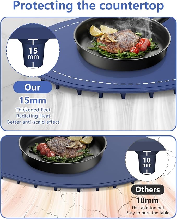 Warming Mat for Food with Adjustable Temperature Timer, 10S Fast Heating