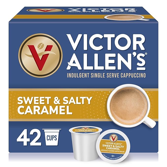 Victor Allen's Coffee Sweet and Salty Caramel Flavored Cappuccino Mix, Single