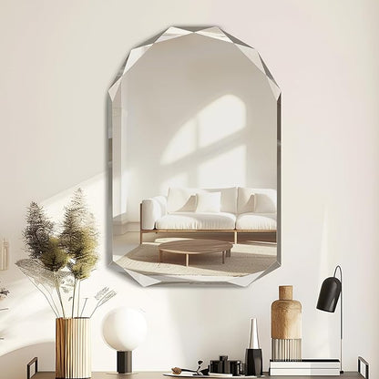 Suidia Bathroom Mirror, Frameless Bathroom Mirror