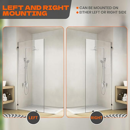 Bathroom Shower Door 20.5" W x 78.75" H, Frameless Fixed 3/8" Thick Clear
