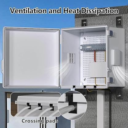 ABS Electrical Junction Box, Ventilated Design, Cable Grommets, IP65 Waterproof