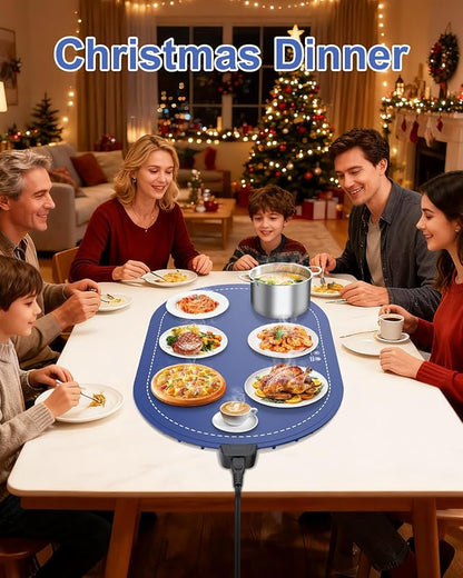 Warming Mat for Food with Adjustable Temperature Timer, 10S Fast Heating