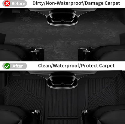Floor Mats for 2018-2024 2025 Dodge Ram Promaster 1500/2500/3500 (Not Fit EV & Ram Promaster City), TPE All Weather Protection Front Row Van Floor Liners Accessories,Black