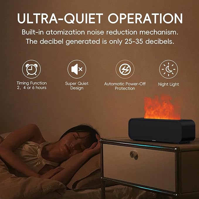 Essential Oil Diffuser, Music Sync Fire Flame Aromatherapy Diffuser, 250ml Cool