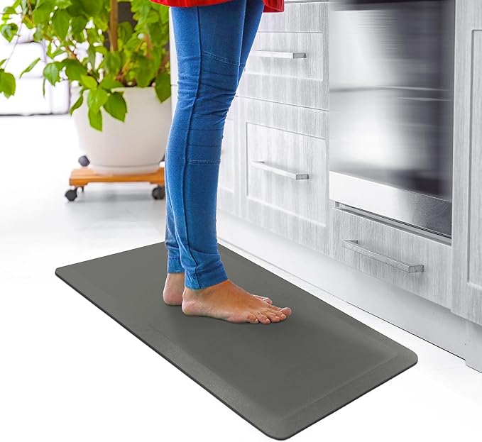Ultralux Anti-Fatigue Standing Comfort Mat, Thick Non-Slip Cushioned Kitchen Floor Mat 3/4” Thick 20" x 32" Premium Durable Ergonomic Multi-Use Standing Support Pad, Home, Office, Kitchen Rug, Gray