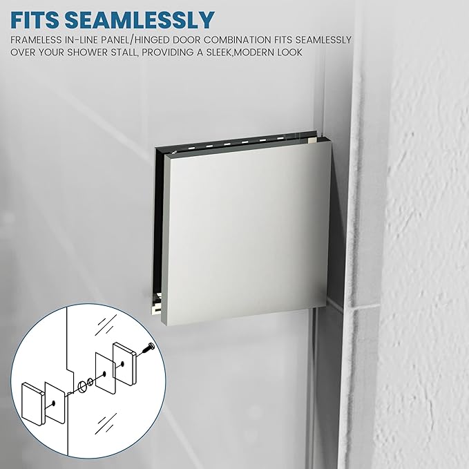 Bathroom Shower Glass Door 24 * 62"