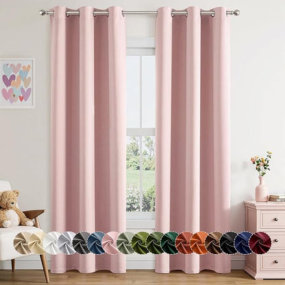MIULEE Baby Pink Blackout Curtains