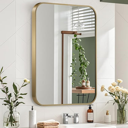 Gold Mirror, 24x32 Inch Framed Rectangle Mirror