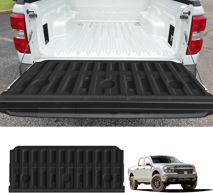 LASFIT Truck Tailgate Mat for Ford Maverick 2026 2025 2024 2023 2022 Hybrid & Gasoline Truck Bed (Not Fit Drop-in Liners) Custom Fit All Weather Protector TPE Easy-Clean Tailgate Liner,1pc Black