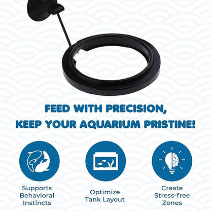 SunGrow Betta Feeding Ring, Prevent Water Turbulence from Washing Food into Filter, Practical Round Floating Food, Suitable for Guppy, Goldfish and Other Small Fish (1 Pc)