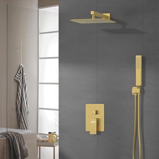 Iriber Brushed Gold Rain Shower System