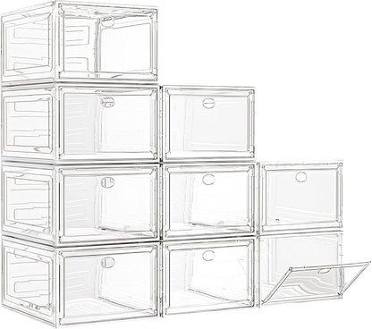 7 code Large Clear Shoe Boxes Organizer【Thicker Material】 Stronger Shoe Box