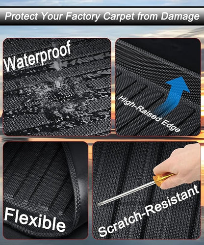 Aiqiying Floor Mats＆Cargo Liners Compatible with Toyota Camry 2012-2017 Modelss，All Weather Waterproof Durable Custom-Fit Trunk Tray Front Rear Rows Full Set Carpet Protection TPE Accessories
