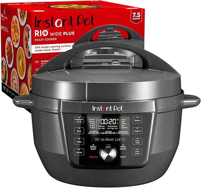 Instant Pot RIO Wide Plus, 9-in-1 Electric Pressure Cooker, 35% Larger Cooking