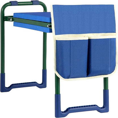 sancat Garden Kneeler and Seat with Thicker and Wider Soft Kneeling Pad,Foldable Heavy Duty Durable Garden Stool with Tool Bag, Portable Garden Bench,Gardening Gift for Women and Men sennior