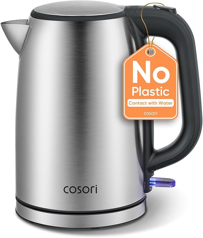 COSORI Electric Kettle, Plastic-Free Interior, 2 Lid Opening Angles, Automatic
