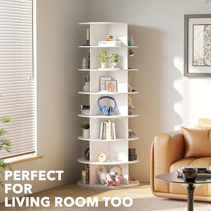 SpaceAid 7 Tier Rotating Shoe Rack Tower, Spinning Shoe Display Lazy Susan