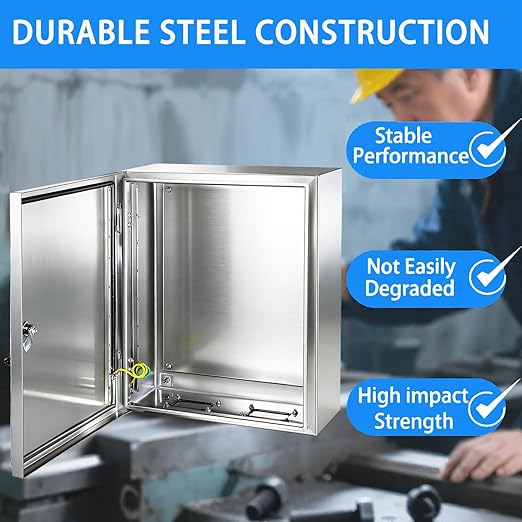 Electrical Enclosure 12x10x6, 304 Stainless Steel Enclosure IP66 Waterproof and