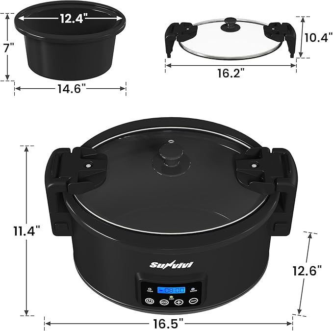 Sunvivi 8.5 Quart Programmable Slow Cooker: Multi-Cooker Food Warmer